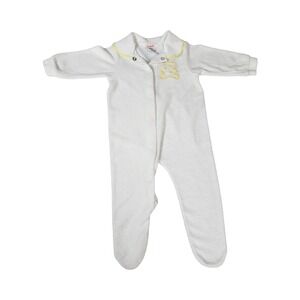 Vintage‎ Campbell Kids by Carters White Terry Footed Sleeper Teddy Bear Medium